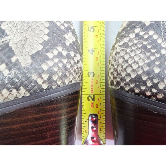 Franco Sarto Size 7M Womens Snake Print Side Zip Shay Logo Tag Ankle Boots - Picture 2 of 14